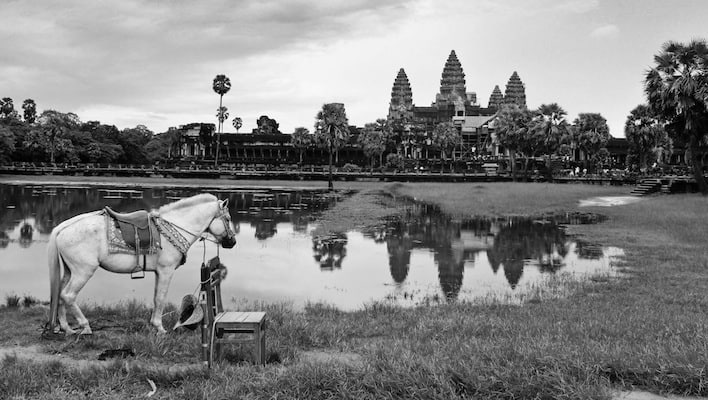 angkor wat black and white
