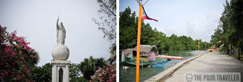 A seaside park in front of Baclayon Church