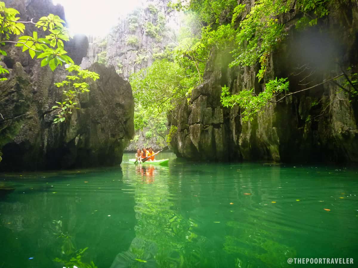 My friends Brenna, isa, and Amanda entering the inner section of the Small Lagoon