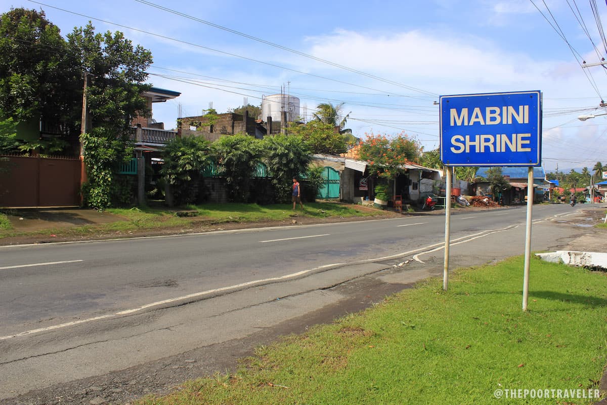 mabini shrine road sign