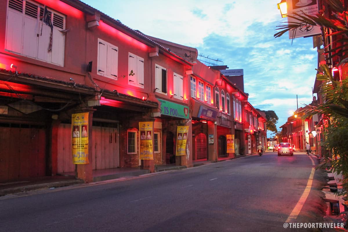 oriental riverside malacca at night