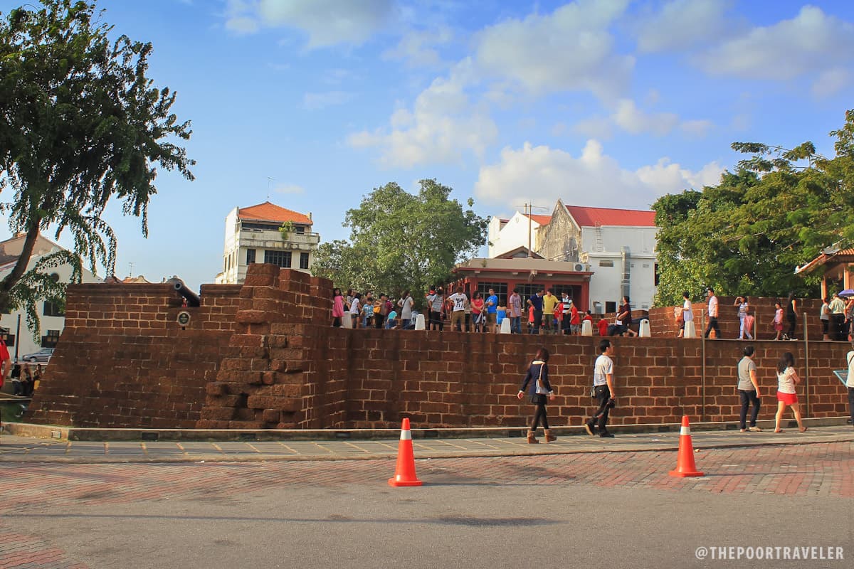 Malacca Fort's Middleburg Bastion viewed from the Fredrick Henrick Bastion site