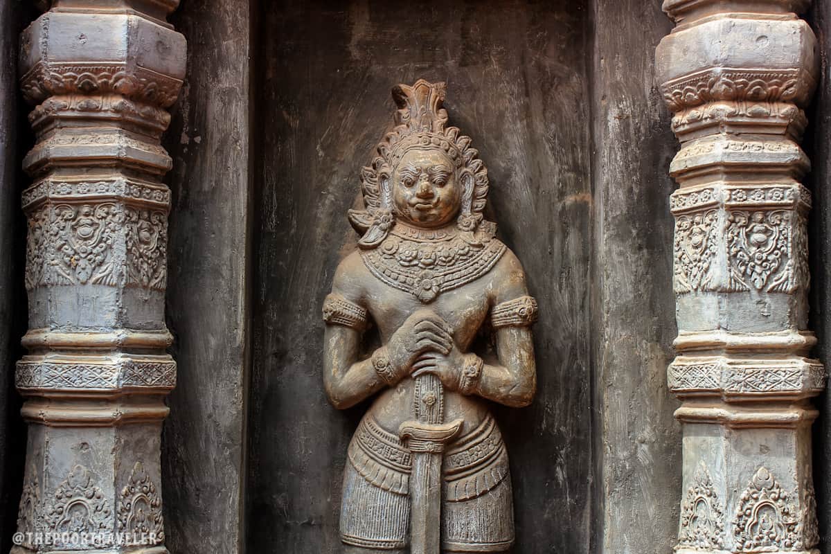 A bas relief image on one of the pagodas