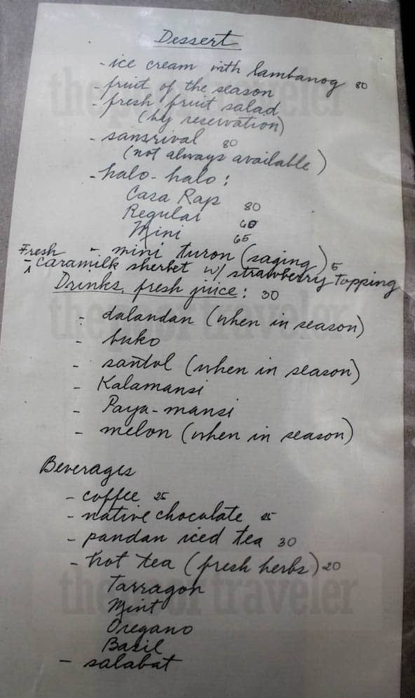 casa rap batangas dessert menu