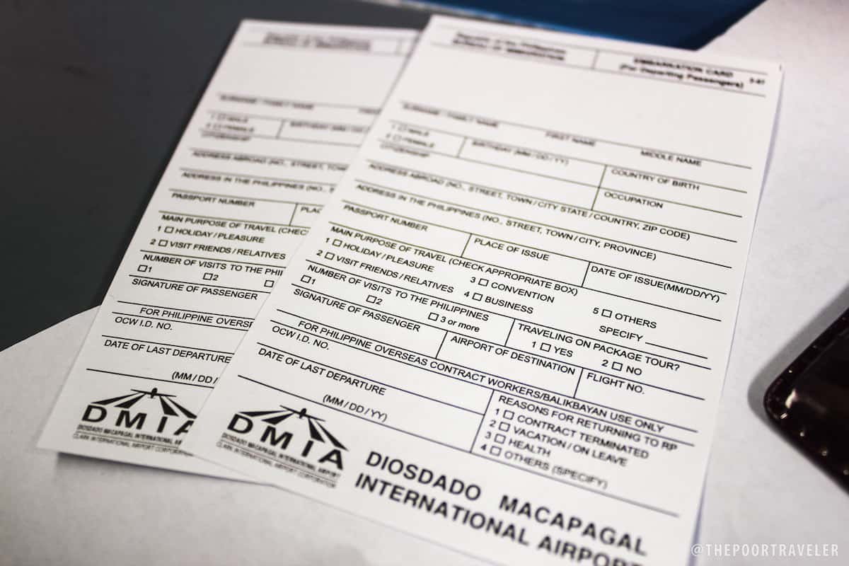 clark international airport travel tax