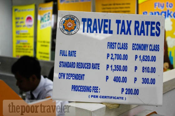 travel tax clark airport price