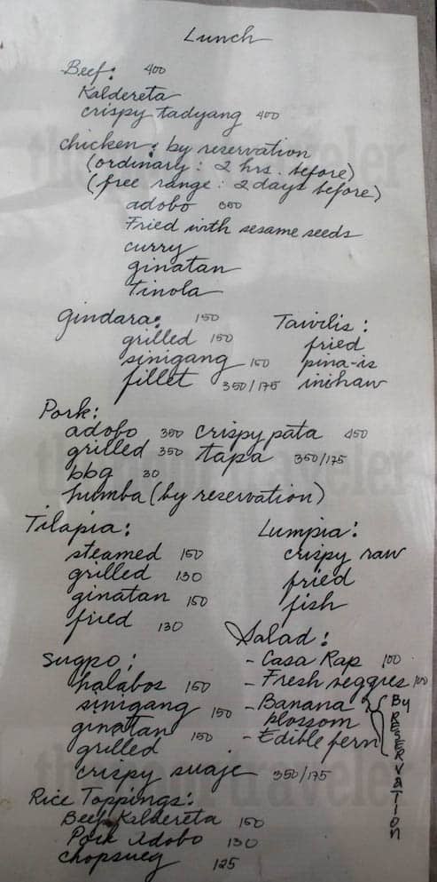 lunch menu casa rap batangas