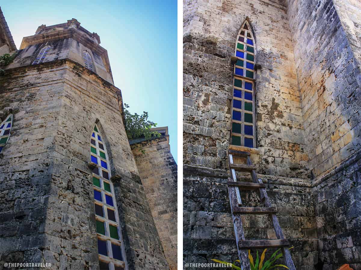 A window of the tower of Dauis Church