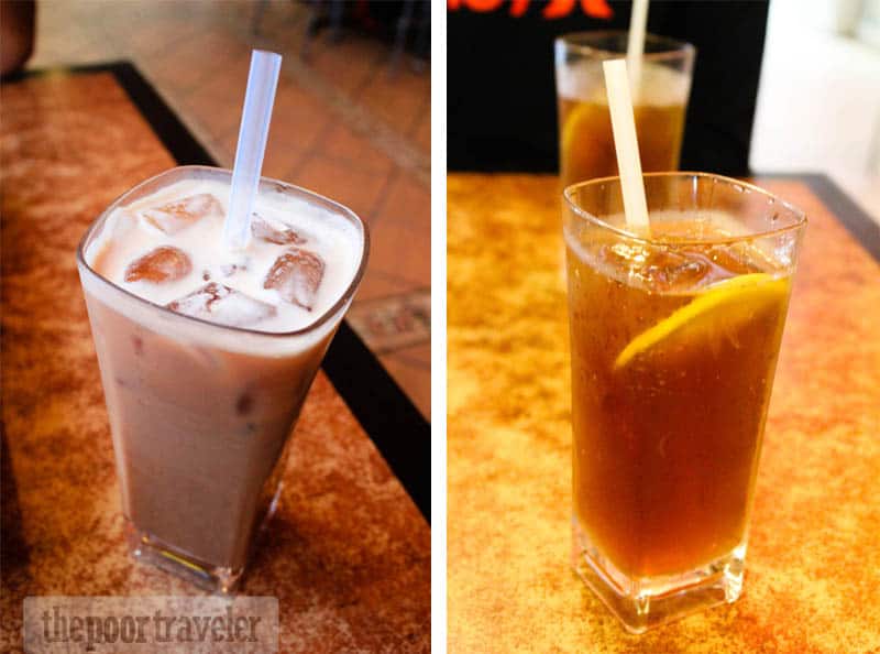 Teh tarik and lemon iced tea