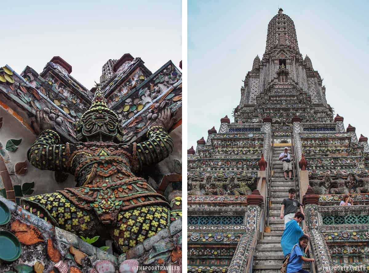 A yaksha and the 70m spire of Wat Arun