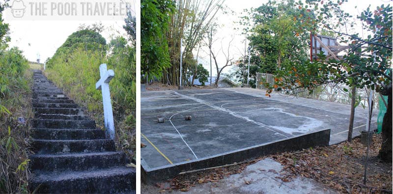 Some of the 333 steps to Aguila. Along the way is a basketball court where priest used to play at when it was still a leper colony.