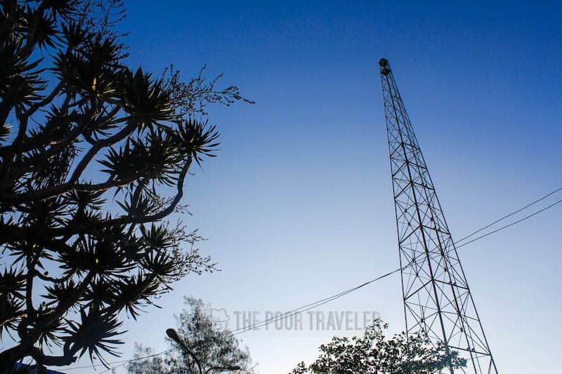 Radio Telegraph Tower. It was built in 1920 as a means of communication with the outside world. In April 1942, the Japanese disabled this when they landed on the island.