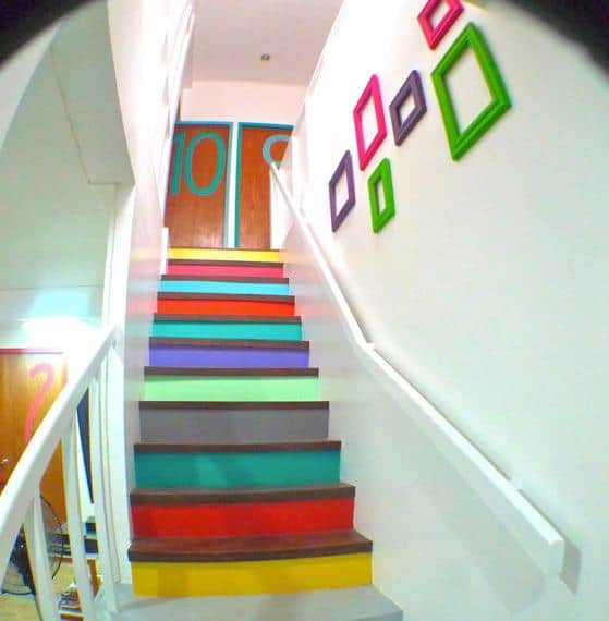 Candy-colored staircase