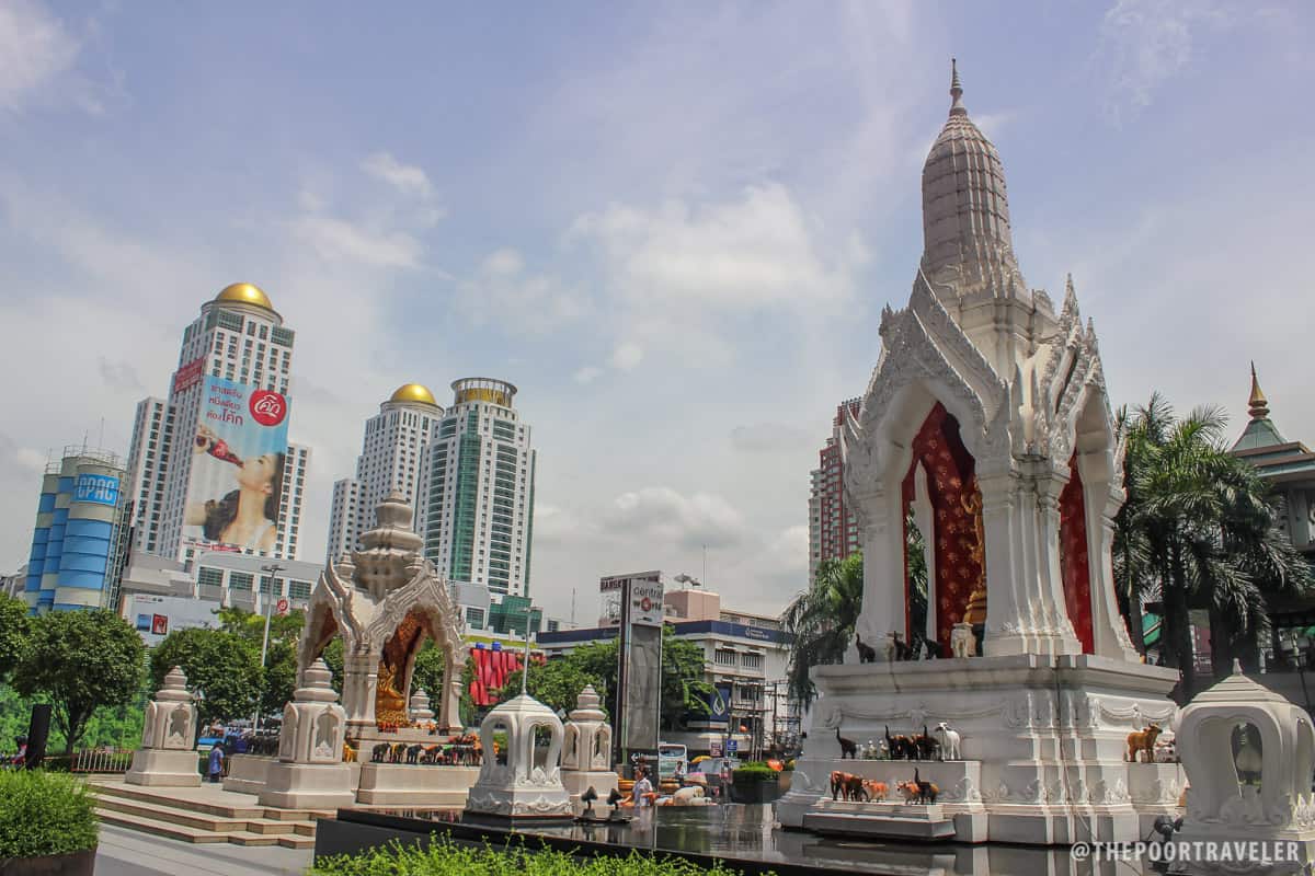 Shrines dedicated to Ganesha and Trimurti in the northeast corner of CentralWorld