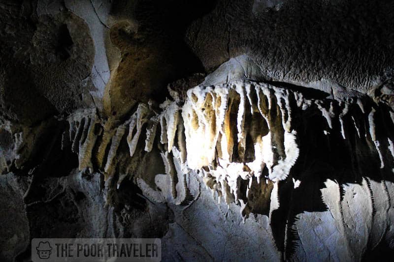 Rock formations inside the caves