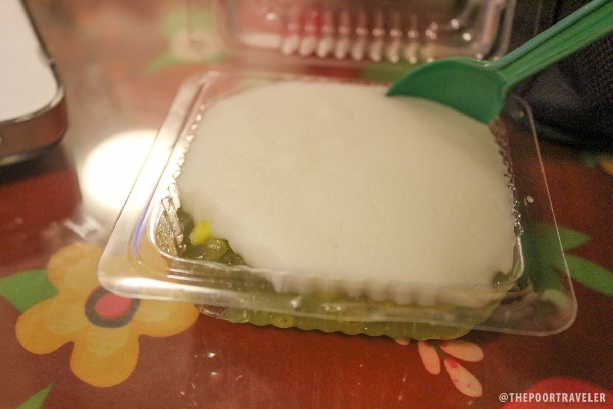 Forgot the name of this dessert but it looks like tapioca pearl cake. 
