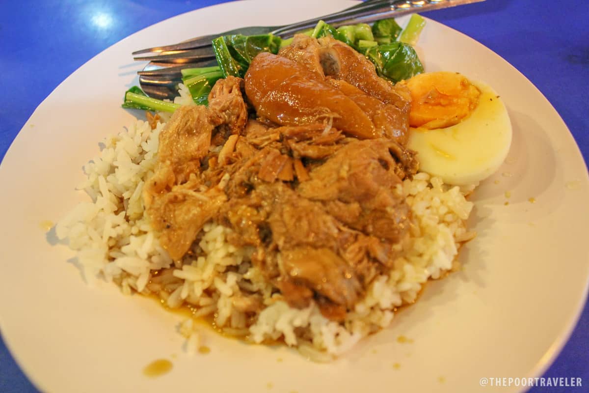 My favorite! Pork rice. Tender pork boiled in slightly sweet soup served with half egg, veggies, and rice.