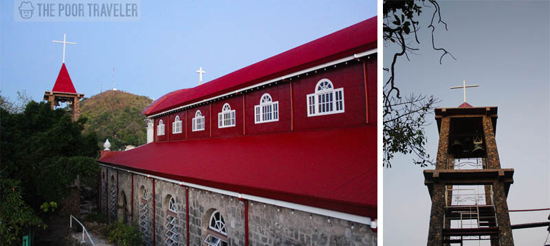 The crimson roofs of Culion Church and the naked belfry