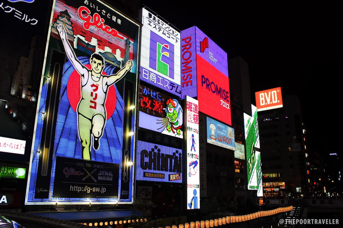 The iconic Glico Man seen from the Bridge