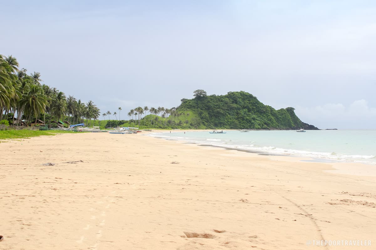 The Southern tip of Nacpan-Calitang Beaches, forming a cape