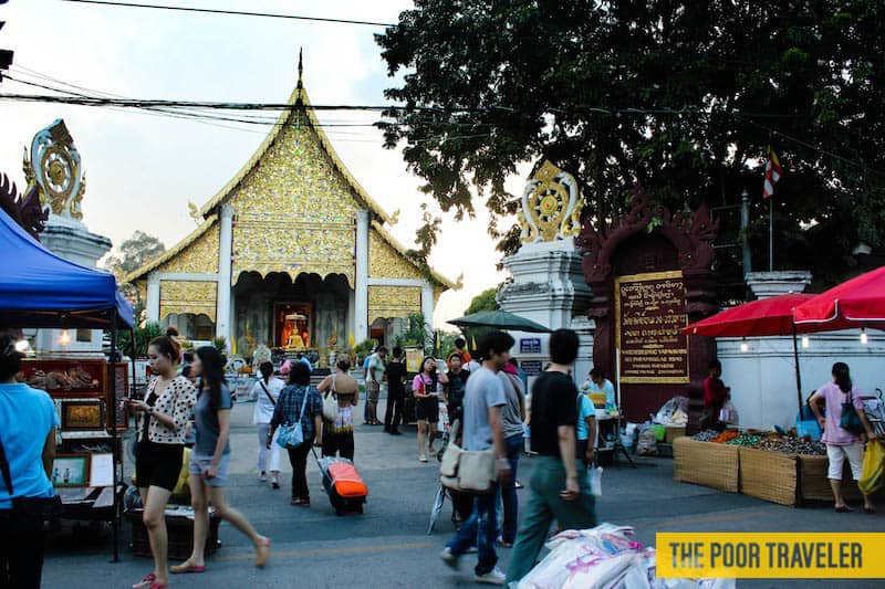 Wat Chedi Luang grounds near the night market