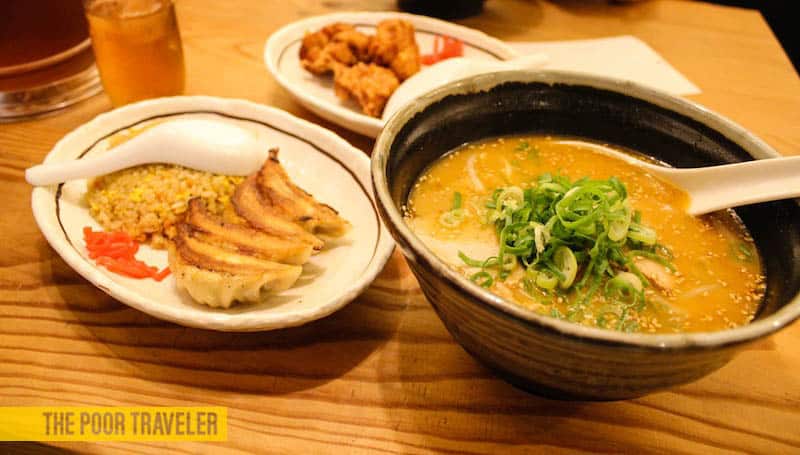 Miso ramen with Gyouza and Chicken Karaage