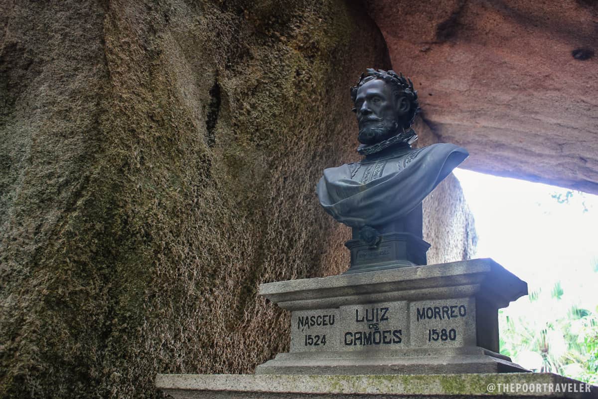 Bust of Portuguese poet Luis de Camoes