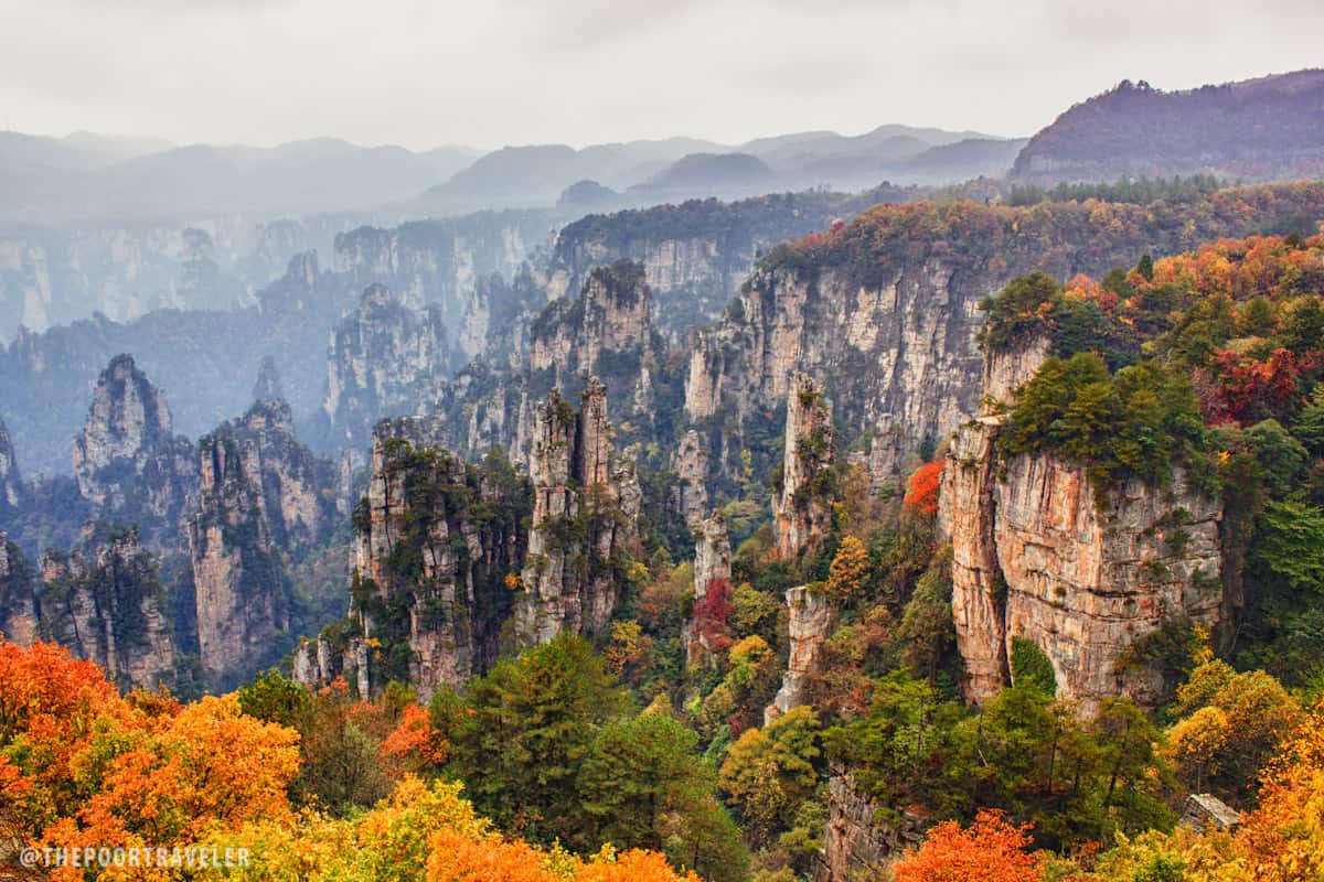 Tianzi Mountain in mid-autumn