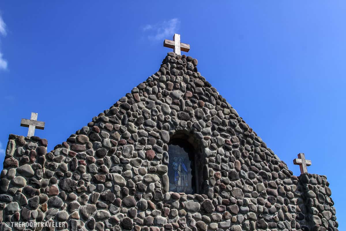 The walls are made of boulders, constructed in traditional Ivatan fashion.