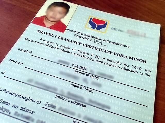 dswd travel clearance minor