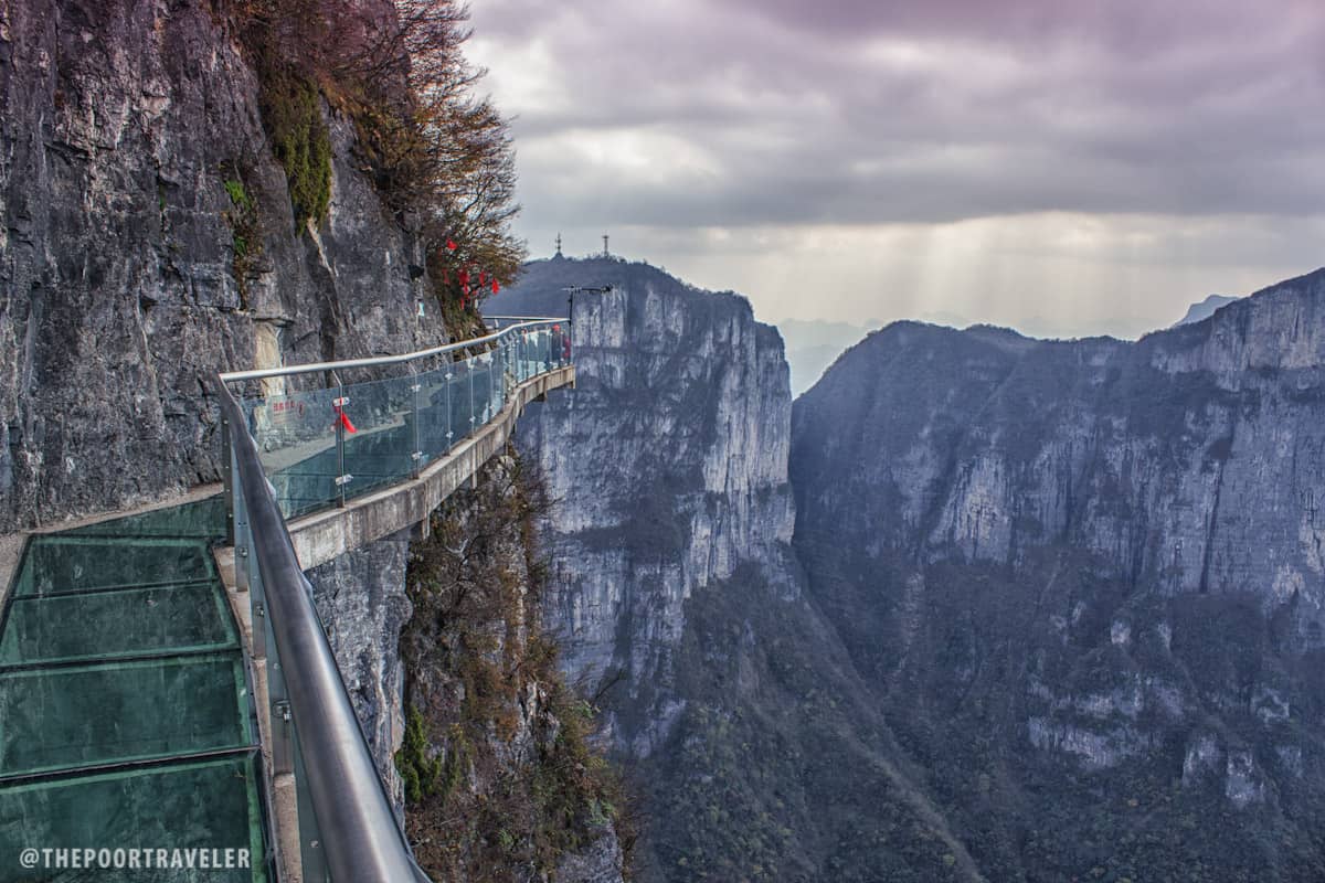 The Tianmen Mountain Glass Walkway is perched on a mountaintop at 4700 feet above sea level!