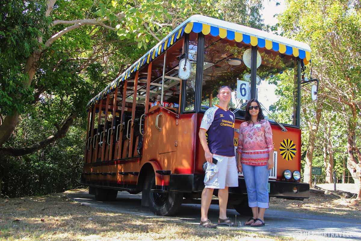 The tranvia is the most common form of transportation in Corregidor.