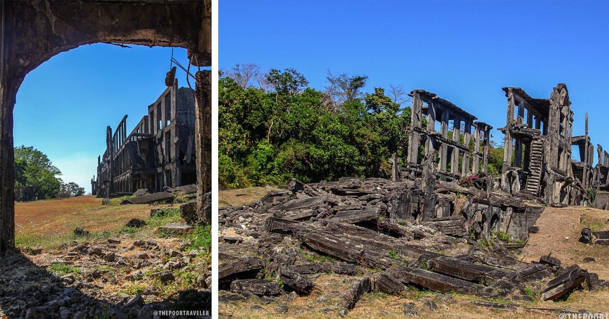 The more damaged end of the barracks.