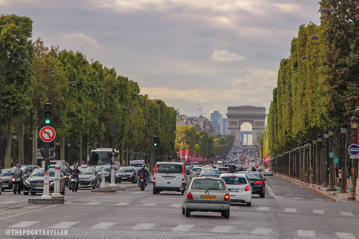 Champs Elysees is one busy road.