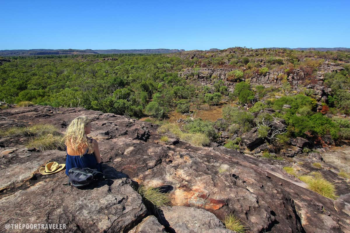 A tourist admiring the view of Arnhem Land from Nadab Lookout. We feel you, girl.