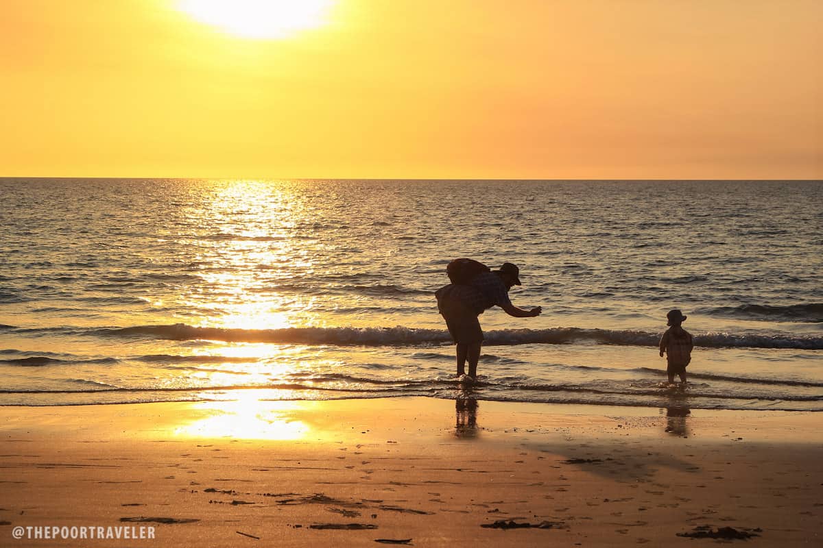 A golden moment for a father and son.