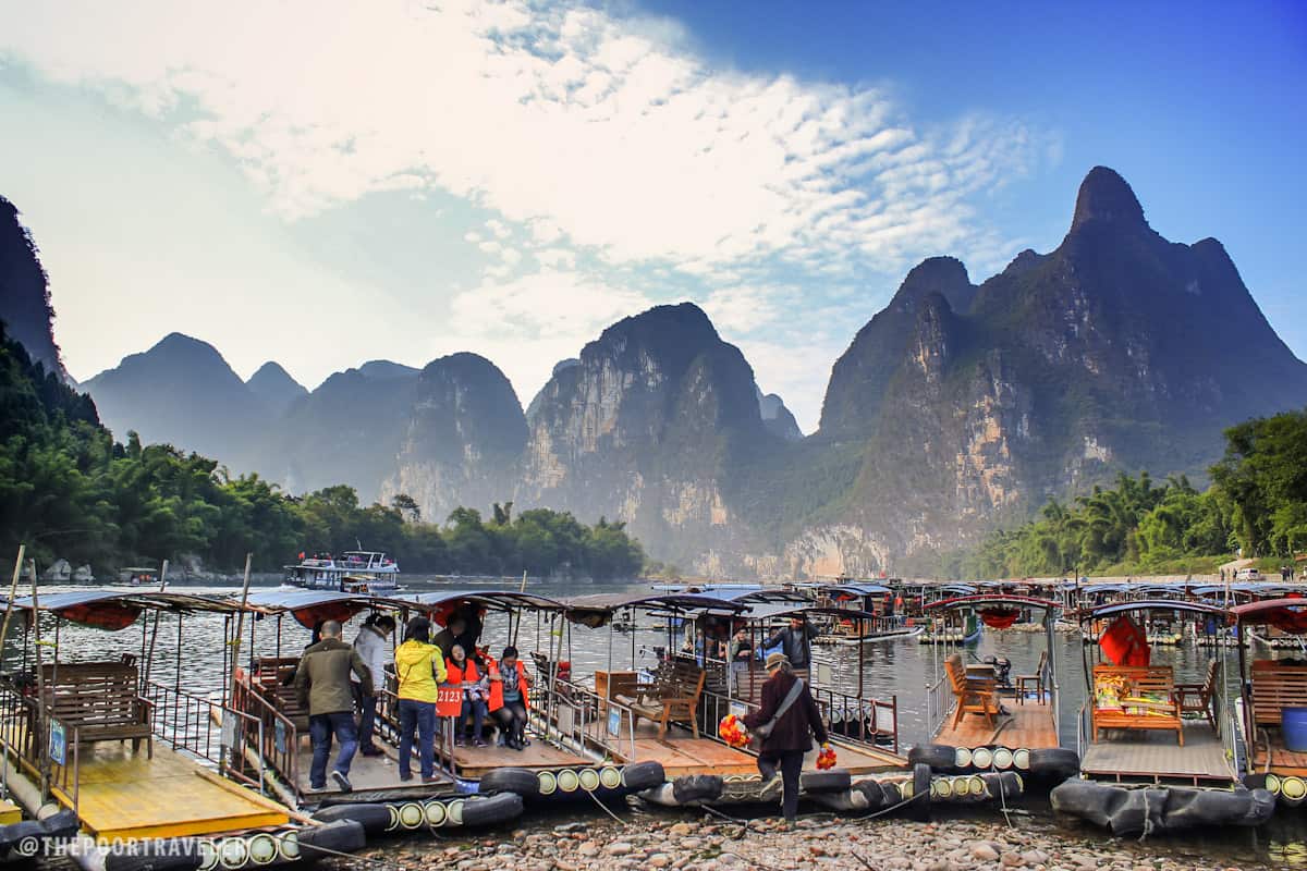 The wharf at Yangdi Village marks the start of the bamboo raft trail.