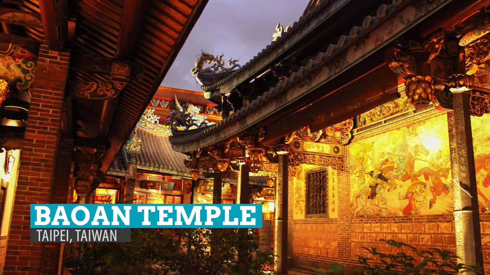 In Pictures: Dalongdong Baoan Temple at Night in Taipei, Taiwan