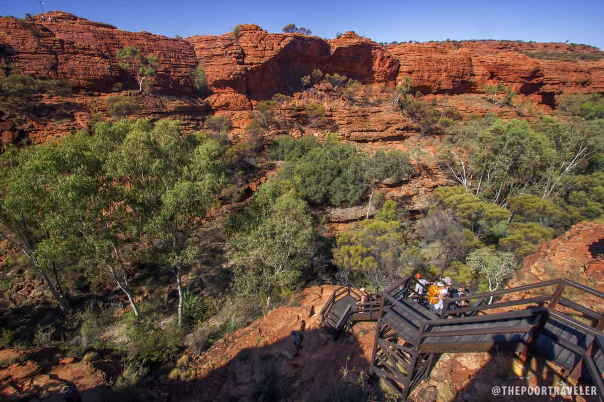 A staircase leads down into the gorge called Garden of Eden