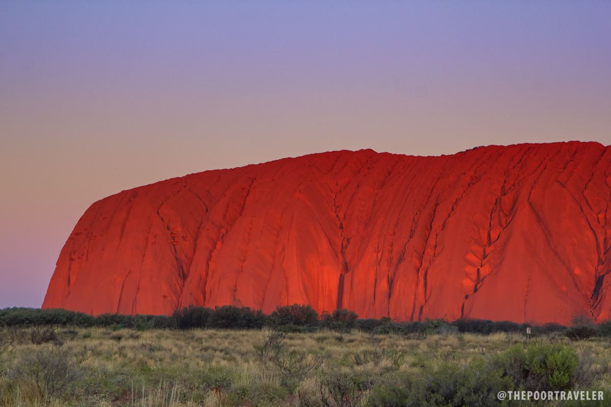 Up close with the glowing Uluru