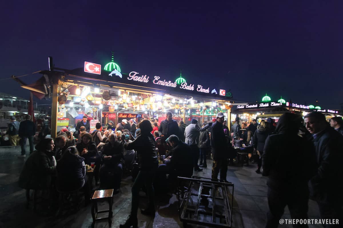 One of the many fish stalls and restaurants