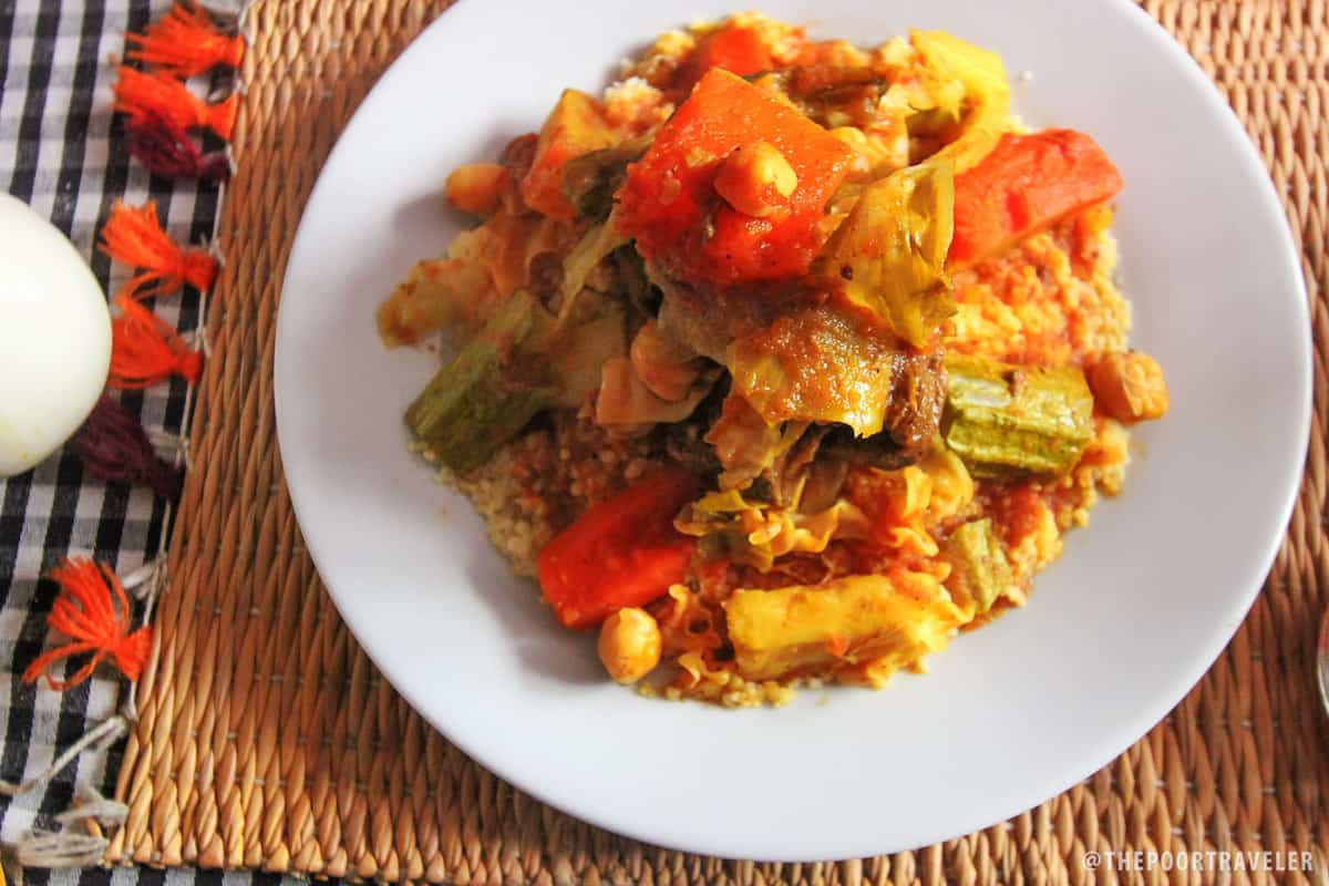 Beef Couscous at one of the restaurants in medina