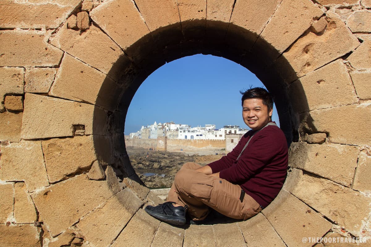 Me having a photo op with the medina in the background