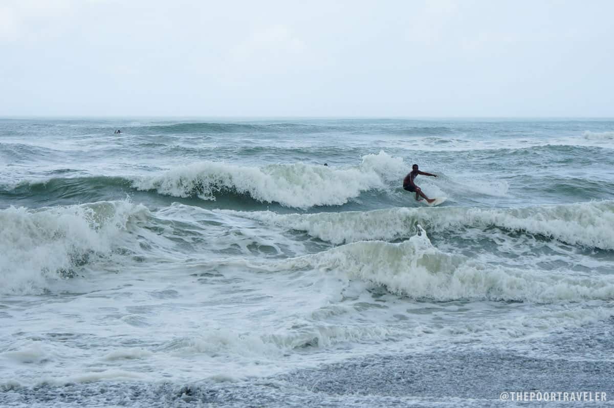 Surfing at Crystal Beach