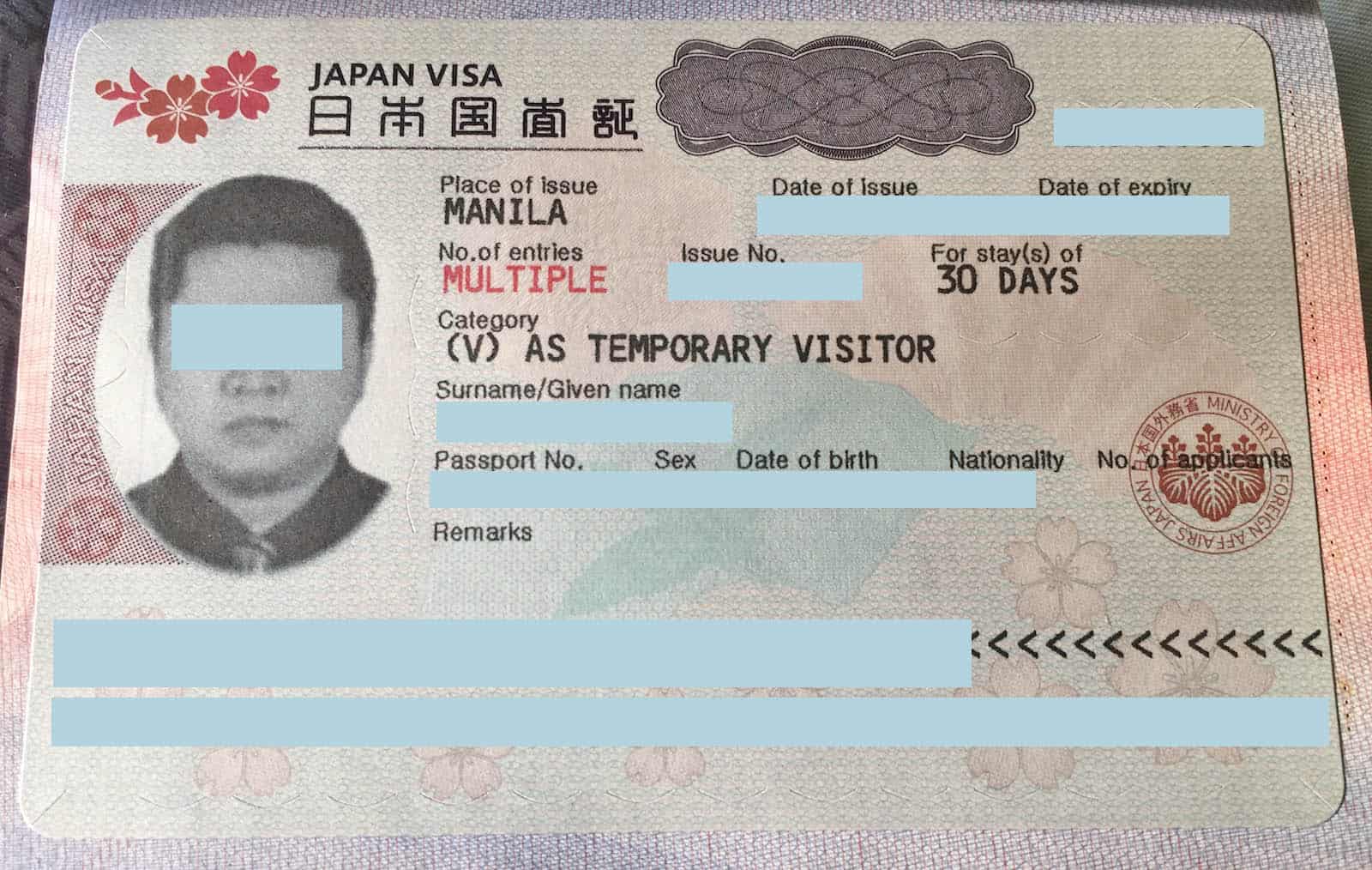 tourist to japan visa requirements