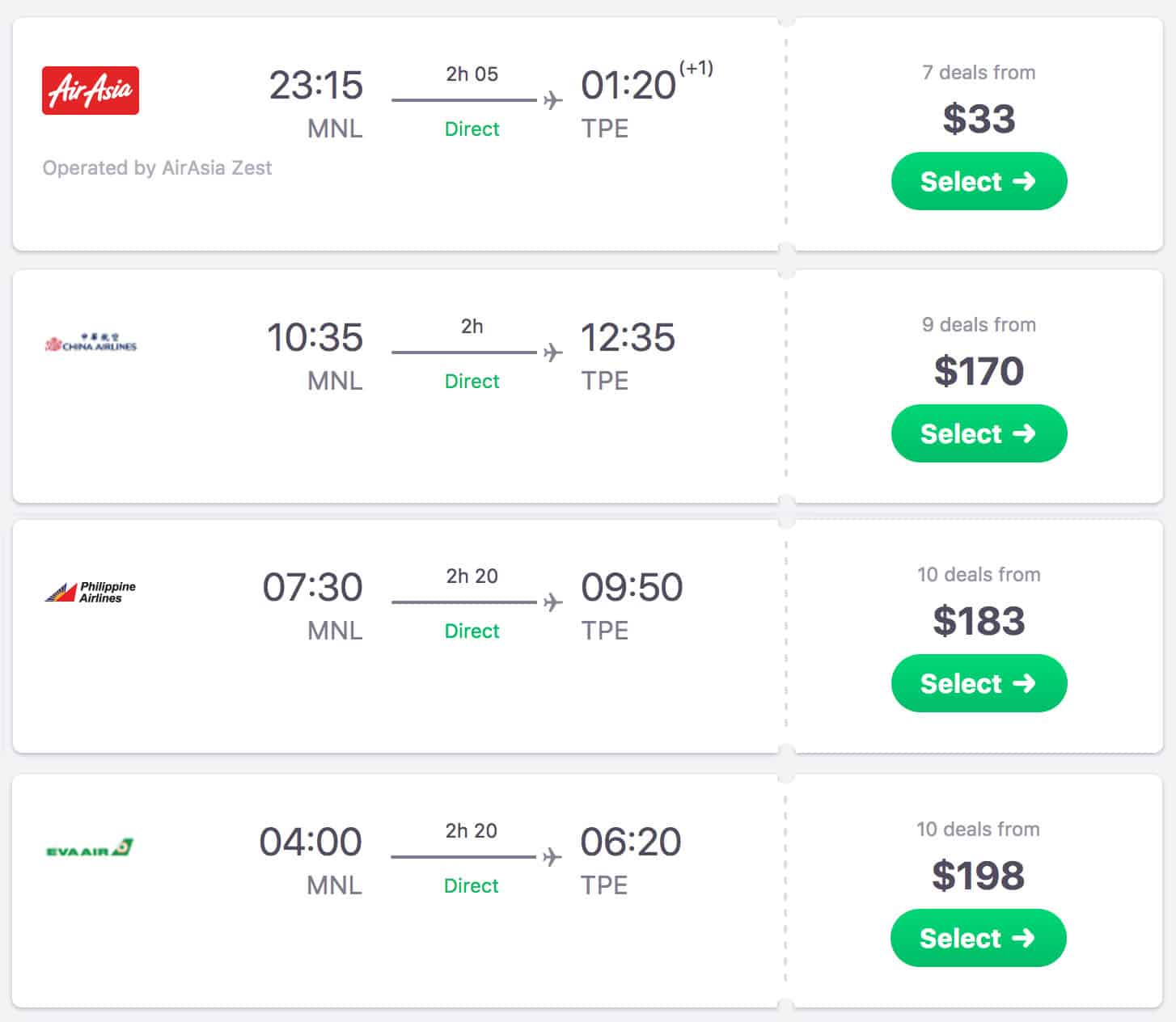 taiwan to manila travel time