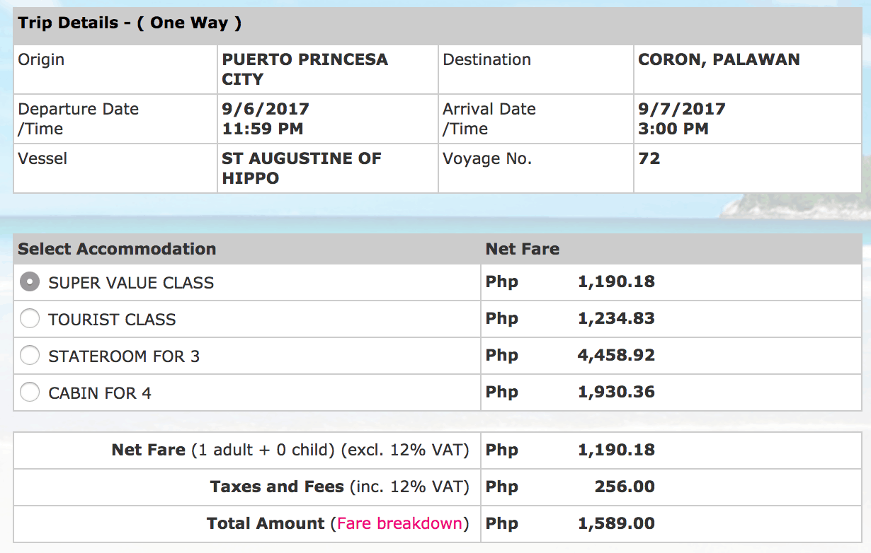 2GO Travel Puerto Princesa to Coron