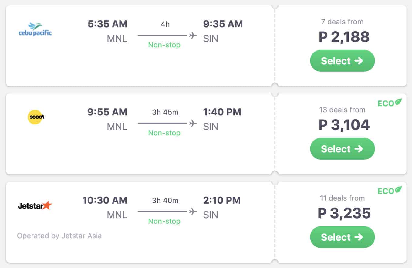 travel hours from manila to singapore