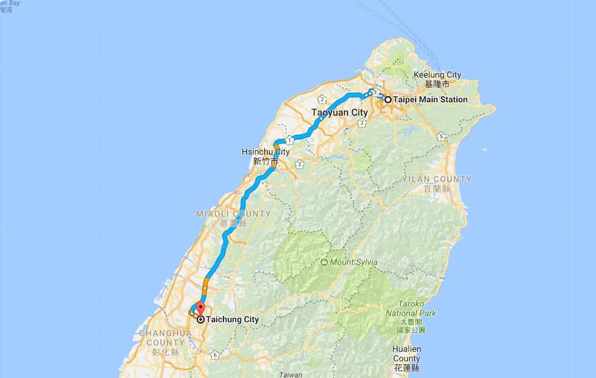 Taiwan to Taichung