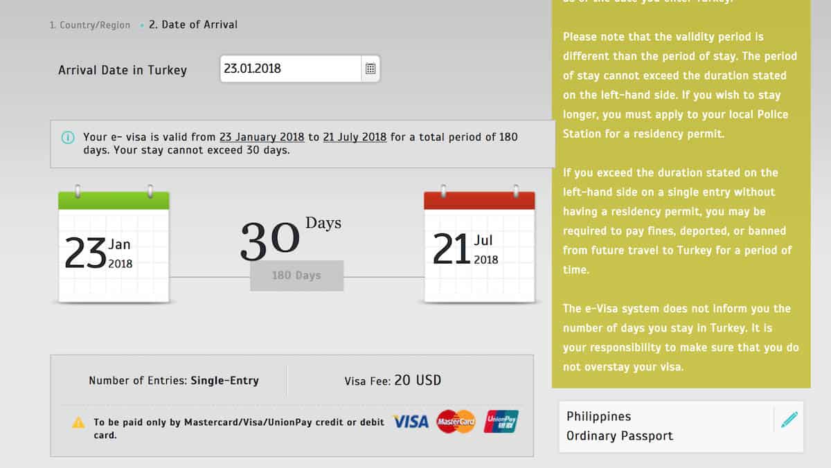 travel requirements to turkey from philippines